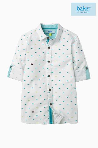 Ted Baker White All Over Print Shirt